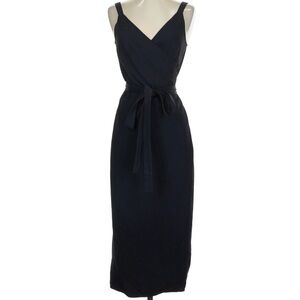 Everlane Elegant Black Wrap Dress with Tie Waist